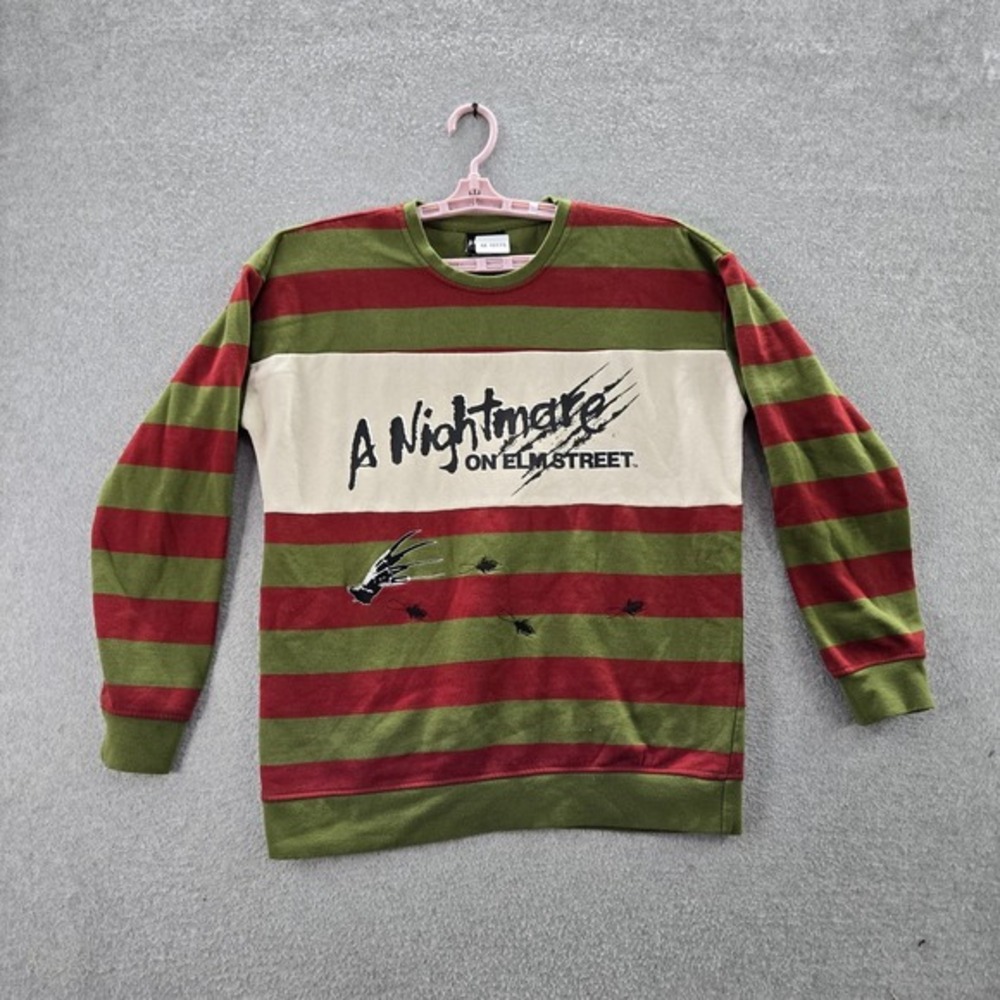 A Nightmare On Elm Street Men Sweatshirt M Freddy Claw Marks Bugs Embroidery